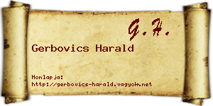 Gerbovics Harald névjegykártya